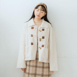 Fleece Toggle Jacket White - One Size