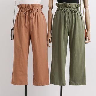 Lightweight Paperbag High-waist Harem Pants