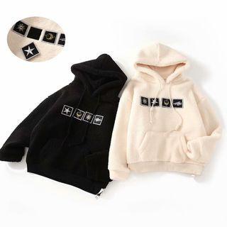 Adhesive Patch Fleece Hoodie