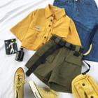 Double Pocket Short-sleeve Top / High-waist Shorts