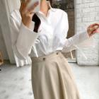 Notch-collar Tie-cuff Shirt