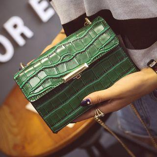 Faux Leather Chained Satchel