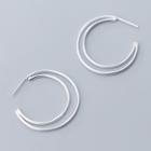 Hollow Out Crescent 925 Sterling Silver Earring 1 Pair - S925 Silver - White - One Size