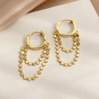 Fringed Hoop Stud Earring