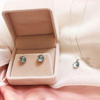 Rhinestone Necklace / Rhinestone Stud Earring