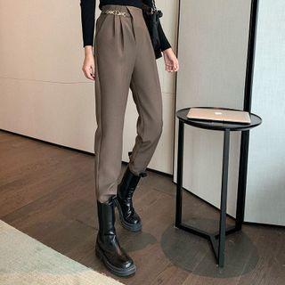 Metal-accent Harem Dress Pants