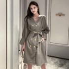 Double-breasted Tie-waist Shirtdress