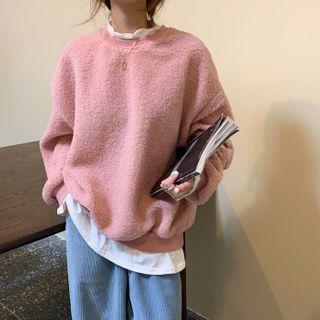 Long-sleeve Mock Two Piece Fleece Sweatshirt