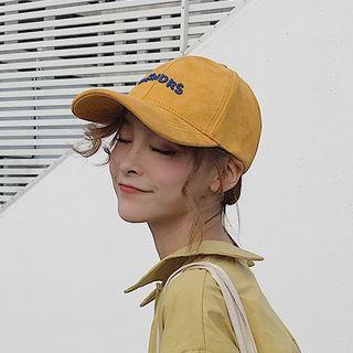 Faux Suede Letter Cap