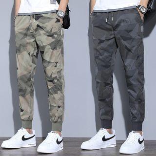 Drawstring Camo Cargo Pants