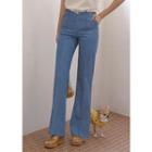 Mid-rise Seam-trim Boot-cut Jeans