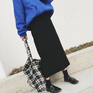 Chunky Knit A-line Midi Skirt