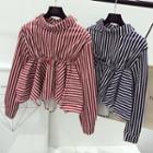 Striped Ruffle Long-sleeve Top