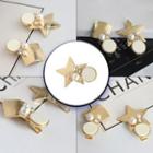 Faux Pearl Rhinestone Star Alloy Hair Clip 99-3194 - Coffee - One Size