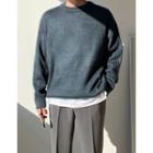 Drop-shoulder Crew-neck Sweater