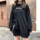 Long Sleeve Printed T-shirt Dress + Bag