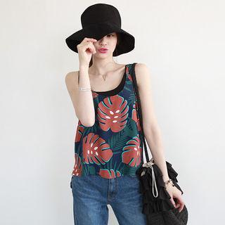 Sleeveless Dip-back Foliage Top