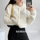 Cable-knit Sweater Cardigan Off-white - One Size