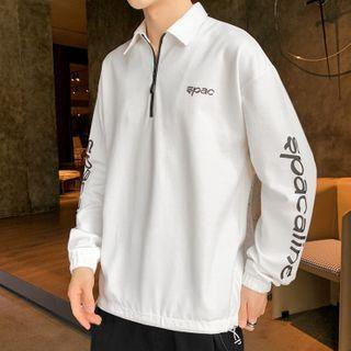 Half-zip Lettering Polo Shirt