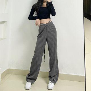 Striped Wide Leg Dress Pants