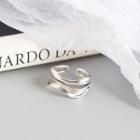Wavy Layered Sterling Silver Open Ring Vintage Silver - One Size