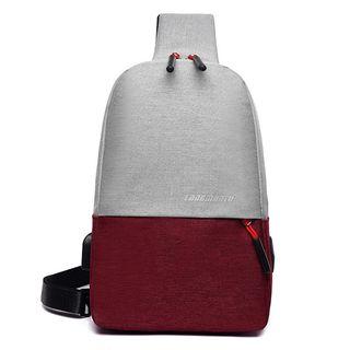 Two-tone Lettering Sling Bag