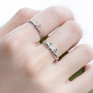 925 Sterling Silver Rabbit / Wolf Open Ring