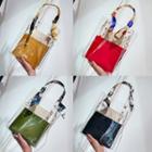 Set: Scarf Handle Transparent Tote Bag + Envelope Clutch