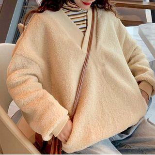Long-sleeve Fleece V-neck Pullover