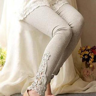 Crochet-panel Leggings