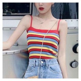 Stripe Knit Camisole As Shown In Figure - One Size
