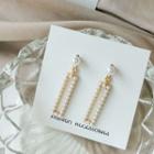 Faux Pearl Geometric Drop Earring / Clip-on Earring