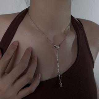 Bow Pendant Stainless Steel Necklace