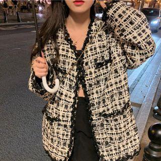 Tweed Jacket Black & White - One Size