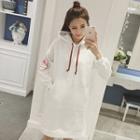 Monkey Embroidered Hoodie Dress