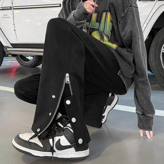 Zip Hem Straight Leg Pants