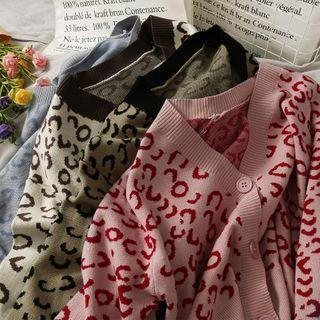 Contrasted Leopard-print Cropped Cardigan