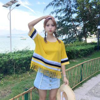 Short-sleeve Fringe Top
