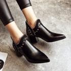 Pointy Toe Chunky Heel Ankle Boots
