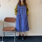 Long-sleeve Polo Collar Knit Sweater / Woolen Jumper Dress