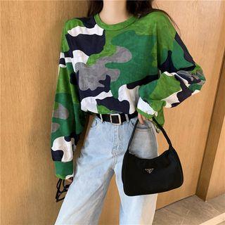 Camo Print Long-sleeve T-shirt