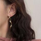 Polished Swirl Dangle Earring Gold - One Size