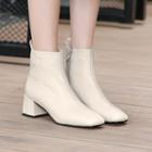 Plain Chunky-heel Ankle Boots