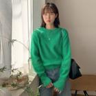 Raglan-sleeve Round-neck Sweater