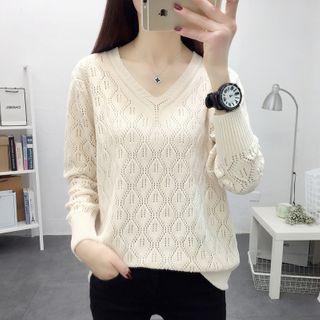 Pointelle Kntit Sweater
