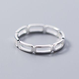 925 Sterling Silver Geometric Cutout Ring