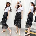 Star Print Midi Skirt