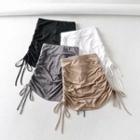 High-waist Ruched Side-drawstring Yoga Shorts