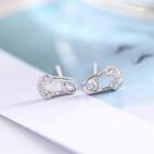 925 Sterling Silver Rhinestone Safety Pin Style Earring