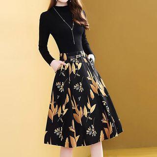 Floral Panel A-line Dress